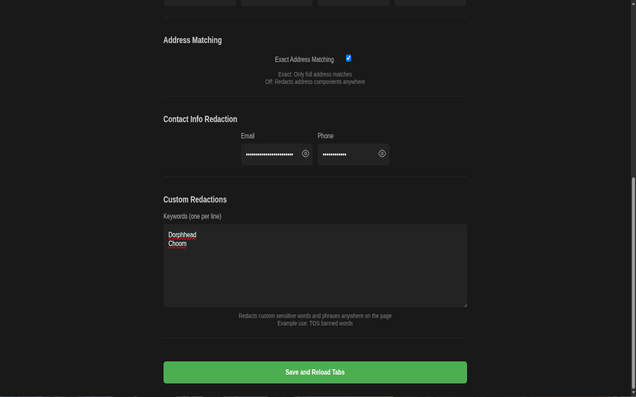 Doxx Guard Settings Screenshot 3